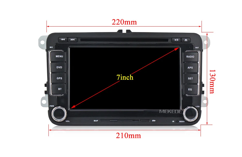 Best MEKEDE Car Multimedia player Android 9 GPS 2 Din Car Radio Audio Auto For VW/Volkswagen/POLO/PASSAT/Golf 8 Cores RAM 4G 64G DVR 25