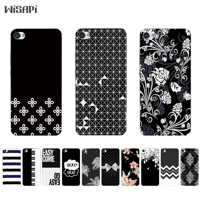 

For Meizu M5 M5s Mini Phone Case for Meizu M3 MAX Shell Transparent for Meizu M3X M3 Mini TPU Back Cover Black & White Pattern