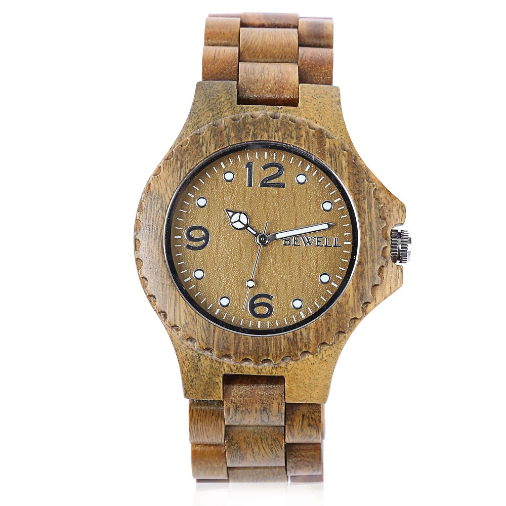 

BEWELL 2018 Men Women Sandalwood Quartz Watch Luxury Elegant Wood Watches Waterproof Analog Wristwatch relogio Best Gift