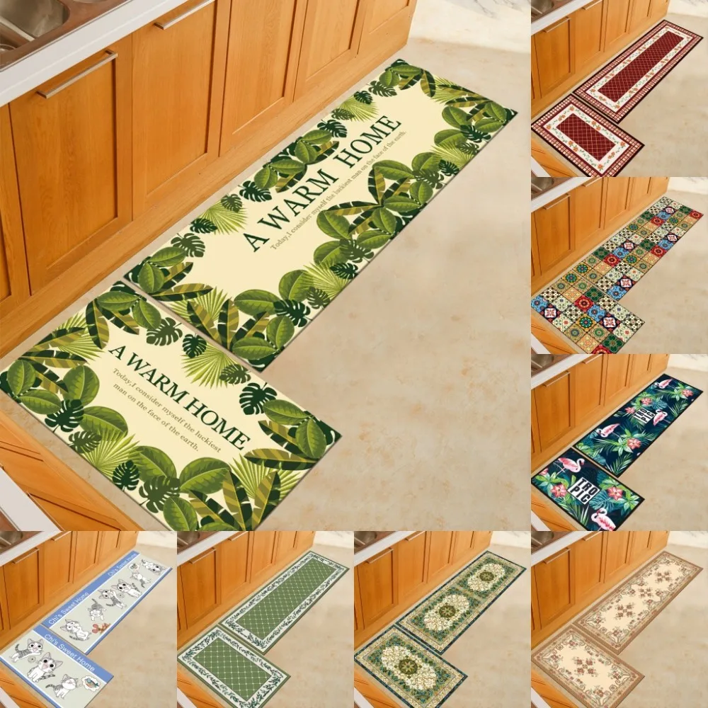 

New Modern Kitchen Mat Anti-slip Area Rugs for Living Room Balcony Bathroom Carpet Set Doormat Bath Mats Bedroom Tapete