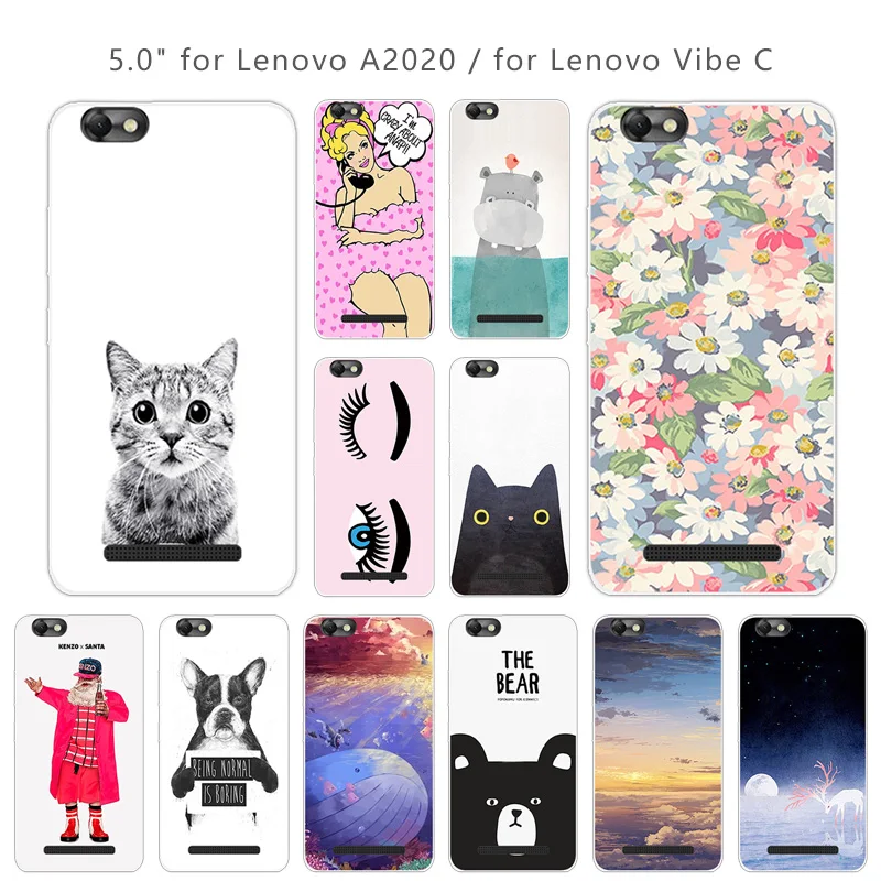 Роскошный чехол из ТПУ Для Lenovo A2020 гелевый Чехол для Vibe C A2020a40 мягкий силиконовый