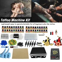 Профессиональный Полный комплект машины для татуировки 40 цветов чернил пигмент набор 2 катушки машина с питанием 110-220 В PX110004