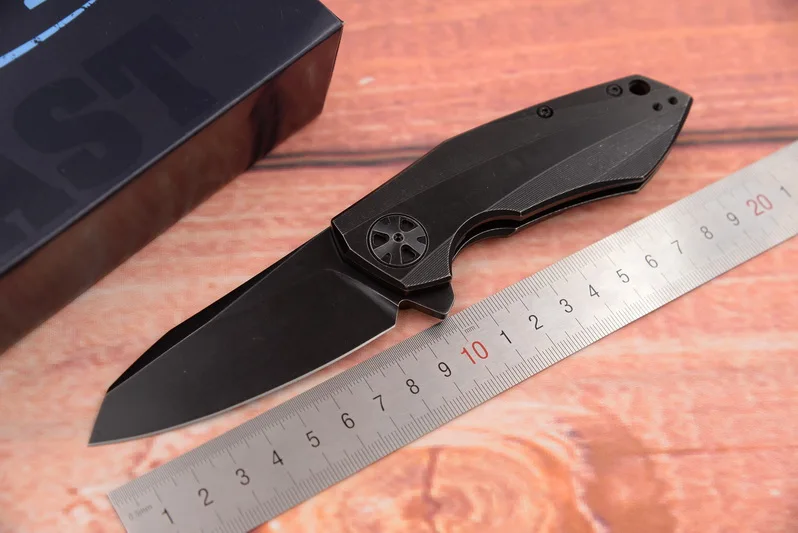 Black with ztlogo JUFULE сделано OEM Флиппер 0456BW складной титановая ручка шарикоподшипник охотничий лагерь карманный инструмент для выживания EDC 204P лезвие кухонный нож - Цвет: Black with ztlogo