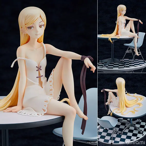 Аниме Monogatari Bakemonogatari Oshino Shinobu окрашенное белое платье сидячий стол Ver ПВХ экшн