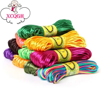

XCQGH 20Meters Satin Silk Rope Nylon Cord For Baby Teether Accessories Teething Necklace Rattail Cord DIY Teething Or Sensory Ne