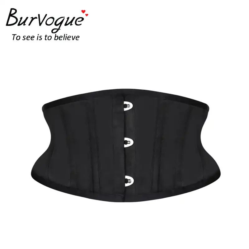 Burvogue Женский корсет под грудь 26 со стальными косточками Сатиновые корсеты и бюстье размера плюс талия контроль тренера Пояс для похудения - изображение