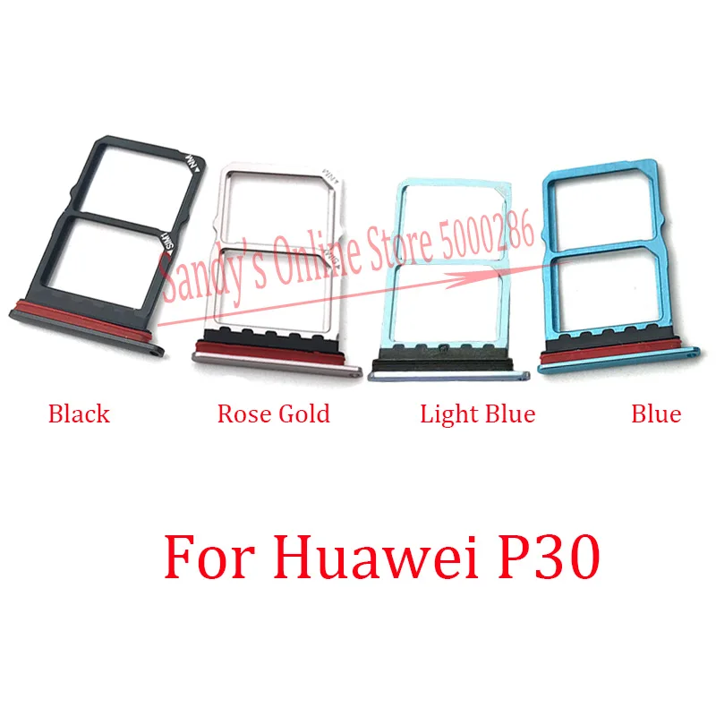 

1 Pcs/Lot New Sim Card Tray Holder Reader Slot Adapter For Huawei P30 Sim Tray Holder Adapter Socket Replacement Spare Parts