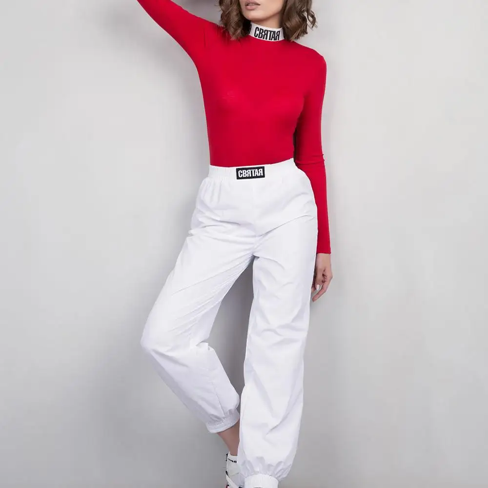 InstaHot White Letter Print Jogger Cargo Pants Women Loose Casual 2019 Summer Autumn Trousers Cool Long Pant Streetwear Harem InstaHot White Letter Print Jogger Cargo Pants Women Loose Casual 2019 Summer Autumn Trousers Cool Long Pant Streetwear Harem