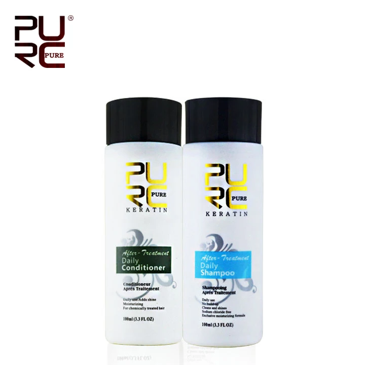 

PURE hair shampoo and hair conditioner professional hair care products 2 pcs one set for keratin treatment free shipping