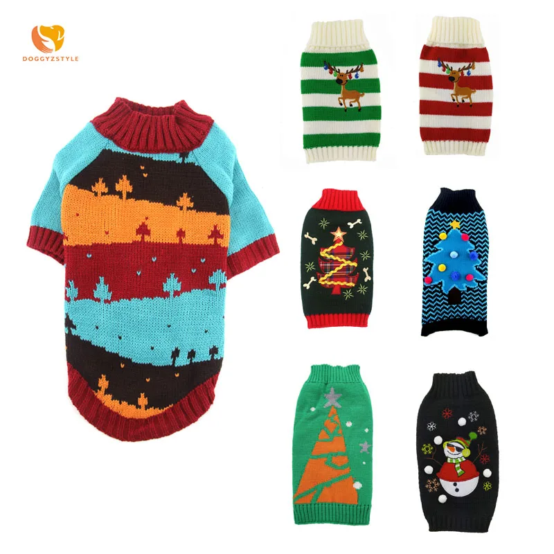 

NEW Pet Dog Xmas Sweater Clothes Winter Dogs Christmas Tree Costumes For Chihuahua Yorkshire Cat Knitted Hoodies DOGGYZSTYLE