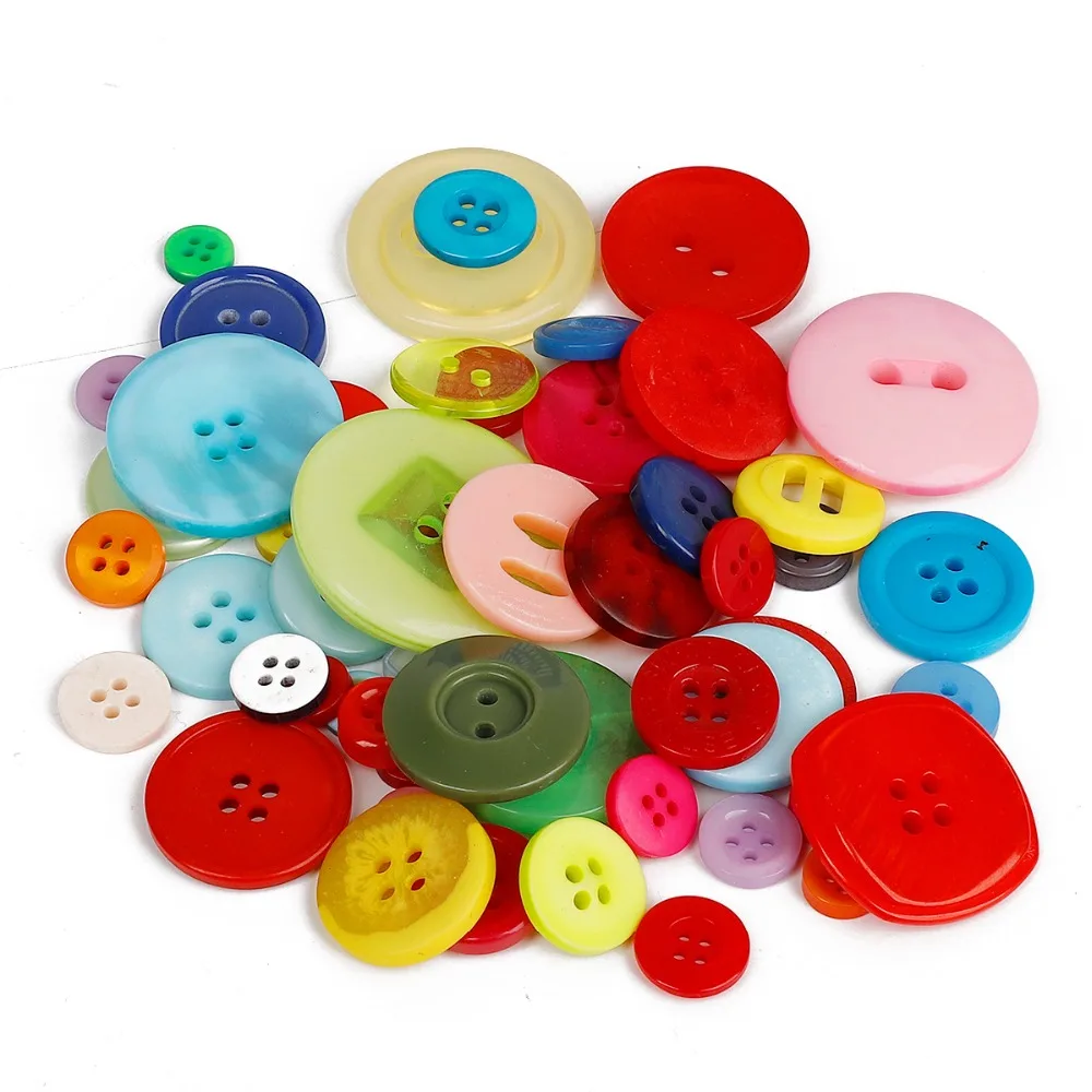 

Random Mixed 100pcs Resin Button Round 2/4 holes Suitable for Scrapbooking Garment Clothing DIY Buttons Bag Doll Accessories