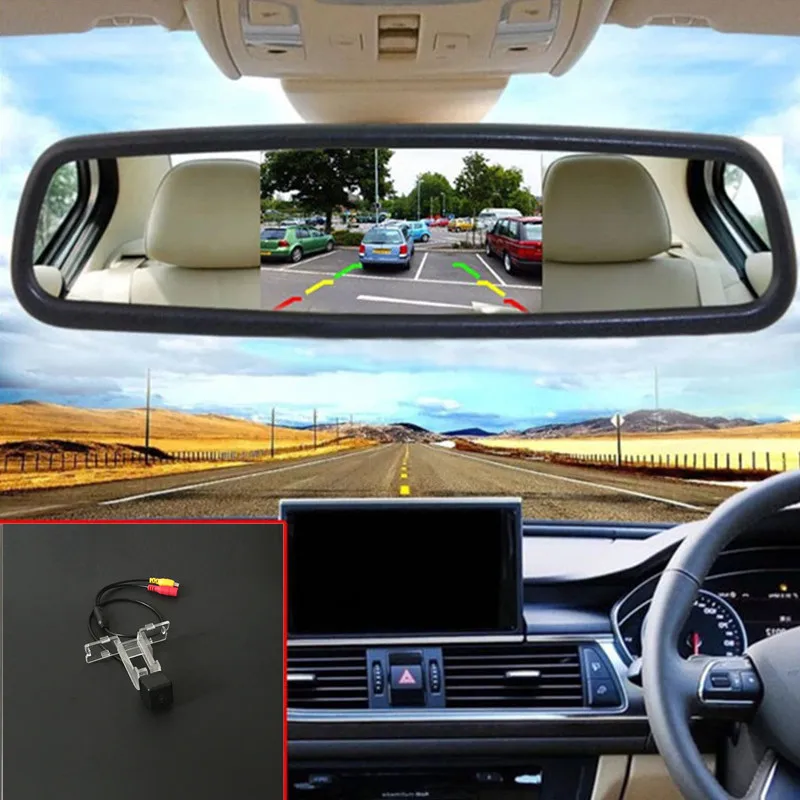 

5 inch TFT LCD Screen Car Monitor car reversing parking mirror For Maruti Suzuki Swift DZire 2012 2013 with Car Rear View Camera