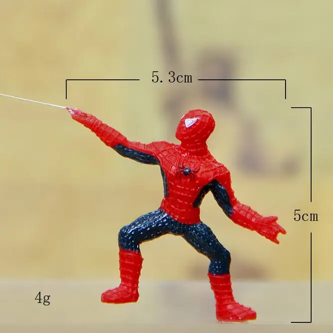 6 шт./компл. Мини Фигурка Человека-паука супергероя «Человек-паук», «Человек-паук»; игрушечных пластиковых экшн фигурок из 5 см станет желанным подарком для друзей 227