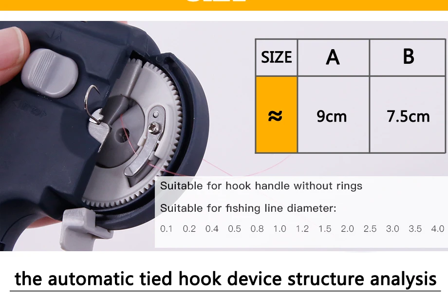 Дизайн, портативный Электрический автоматический рыболовный крючок, ярусная машина, Аксессуары для рыбалки, галстук, быстрые рыболовные крючки, устройство для завязывания лески