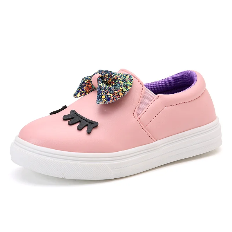 OMDS Children Shoes Girls Sneakers New Spring Autumn Cute Bow Fashion