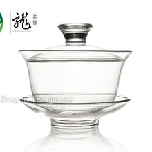 Китайское кун-фу чай прозрачное стекло Gaiwan 120 мл FH-333MS3