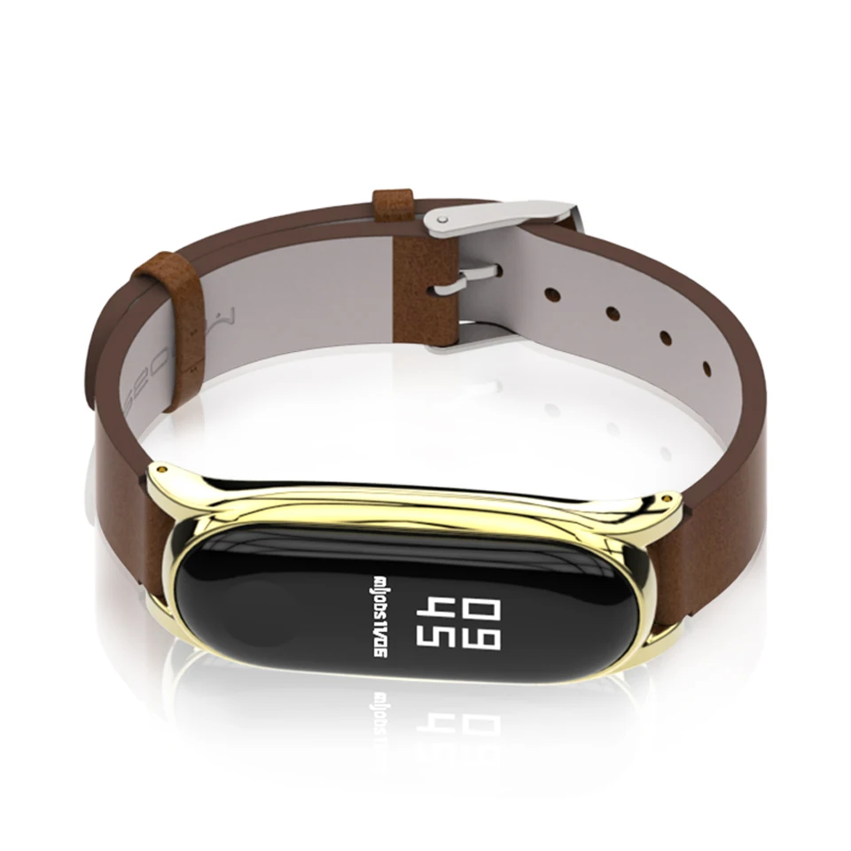 Кожаный ремешок Mi Band 3 для умного браслета Xiaomi 4 браслеты аксессуары на запястье