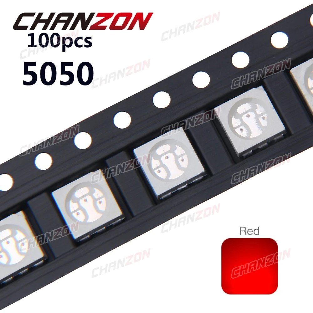 Red Ultra Bright Chip Bulb Surface Mount SMT Beads LED 3216 100pcs SMD 1206