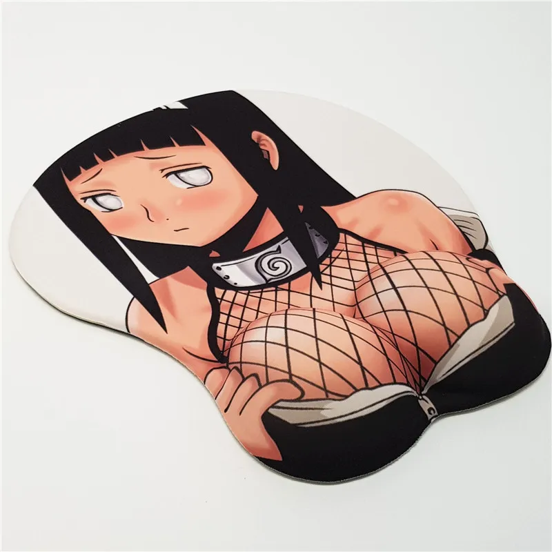 One piece Аниме Hokage Hyuga Hinata 3D мягкий большой в виде груди игровой коврик для мыши с подставкой для запястья L26cm* W21cm* H3.2cm 2WAY