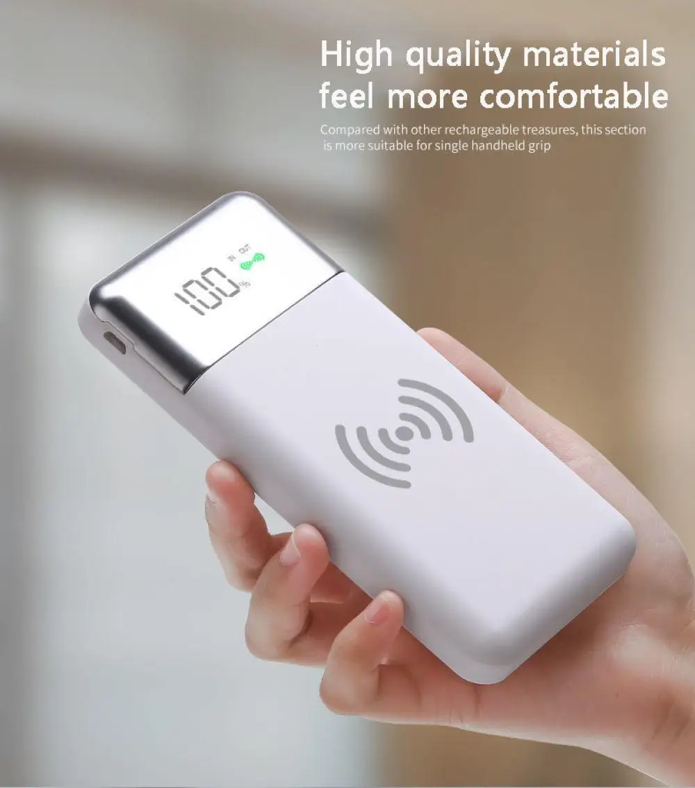 Wireless Power Bank 20000mAh Charging Digital Powerbank Display Mobile Power Bank Portable External Battery Charger Wireless Power Bank 20000mAh Charging Digital Powerbank Display Mobile Power Bank Portable External Battery Charger