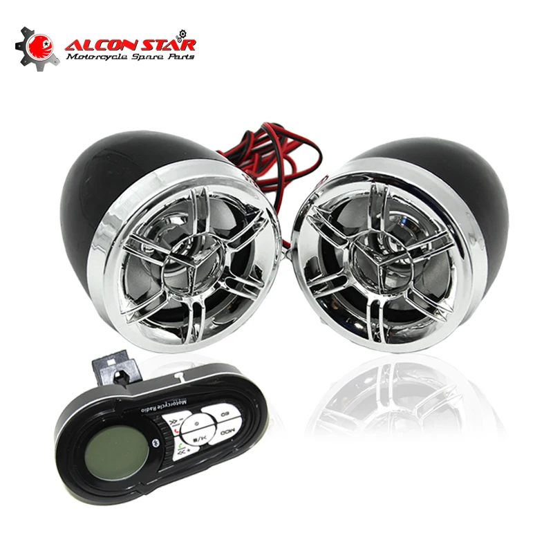 

Alconstar- Motorcycle Audio Bluetooth Handsfree FM Radio Sounds Player Waterproof Anti-thief Motorcycle Audio System Racing