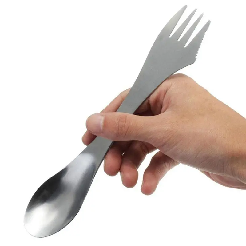 3 в 1 из нержавеющей стали Spork Ложка Вилка столовые приборы посуда комбо для
