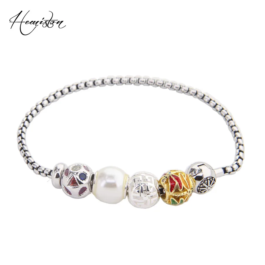 Hemiston Thomas Pearl Colorful Dragonfly Beads Karma Bracelet Rebel Heart Jewelry Women TS BK413 | Украшения и аксессуары