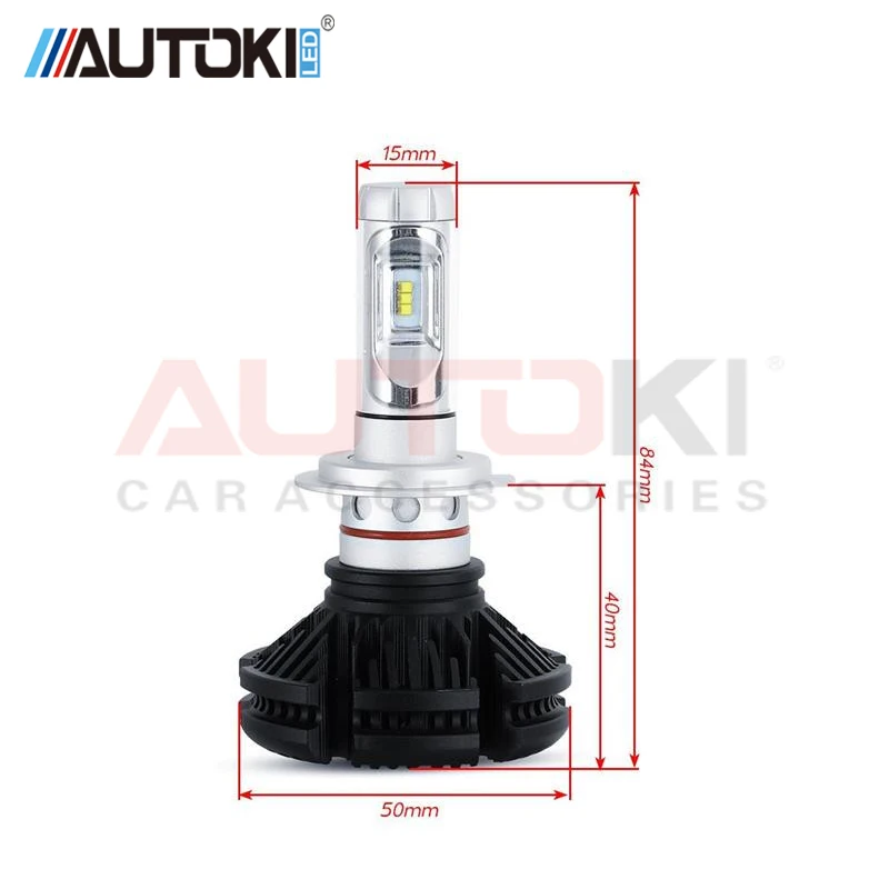 Autoki 50 Вт 6000lm 3000 К 6500 К 8000 К X3 автомобиля светодиодный фар авто фары 24 месяцев гарантии Фары для авто h7 H4 9005 9006 H11