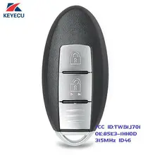 Keyecu inteligente carro de controle remoto chave fob 315 mhz id46 para nissan micra k13 março k13 folha p/n: twb1j701