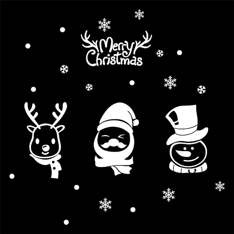 Ano Nuevo Ventana De Vidrio Pvc Adhesivo De Pared De Navidad Copo