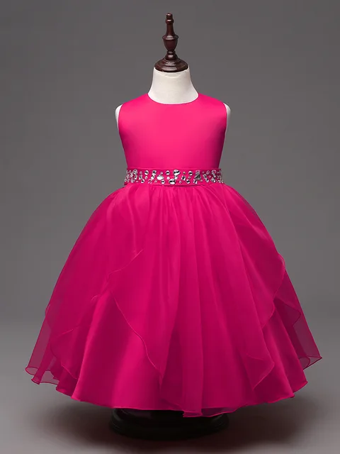 fashion formal party tea length hot pink flower girl dress white ... fashion formal party tea length hot pink flower girl dress white ...