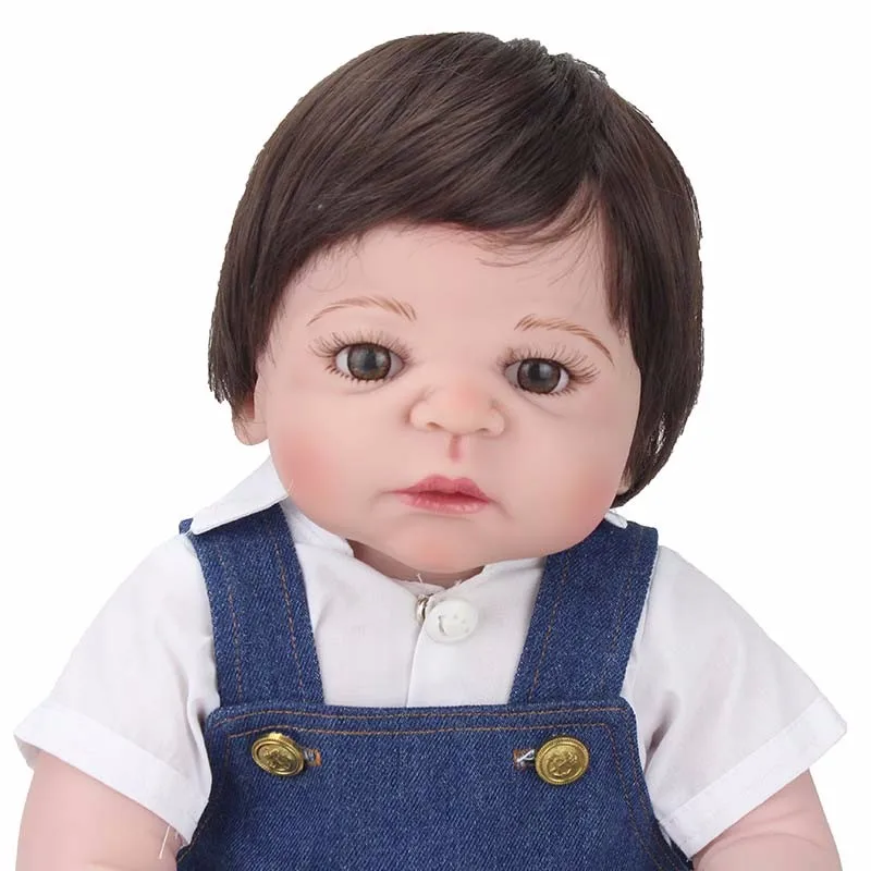 Boneca bebes reborn 2" 57 см полный силиконовый винил reborn baby boy body куклы игрушки для детей подарок realita menino малыш