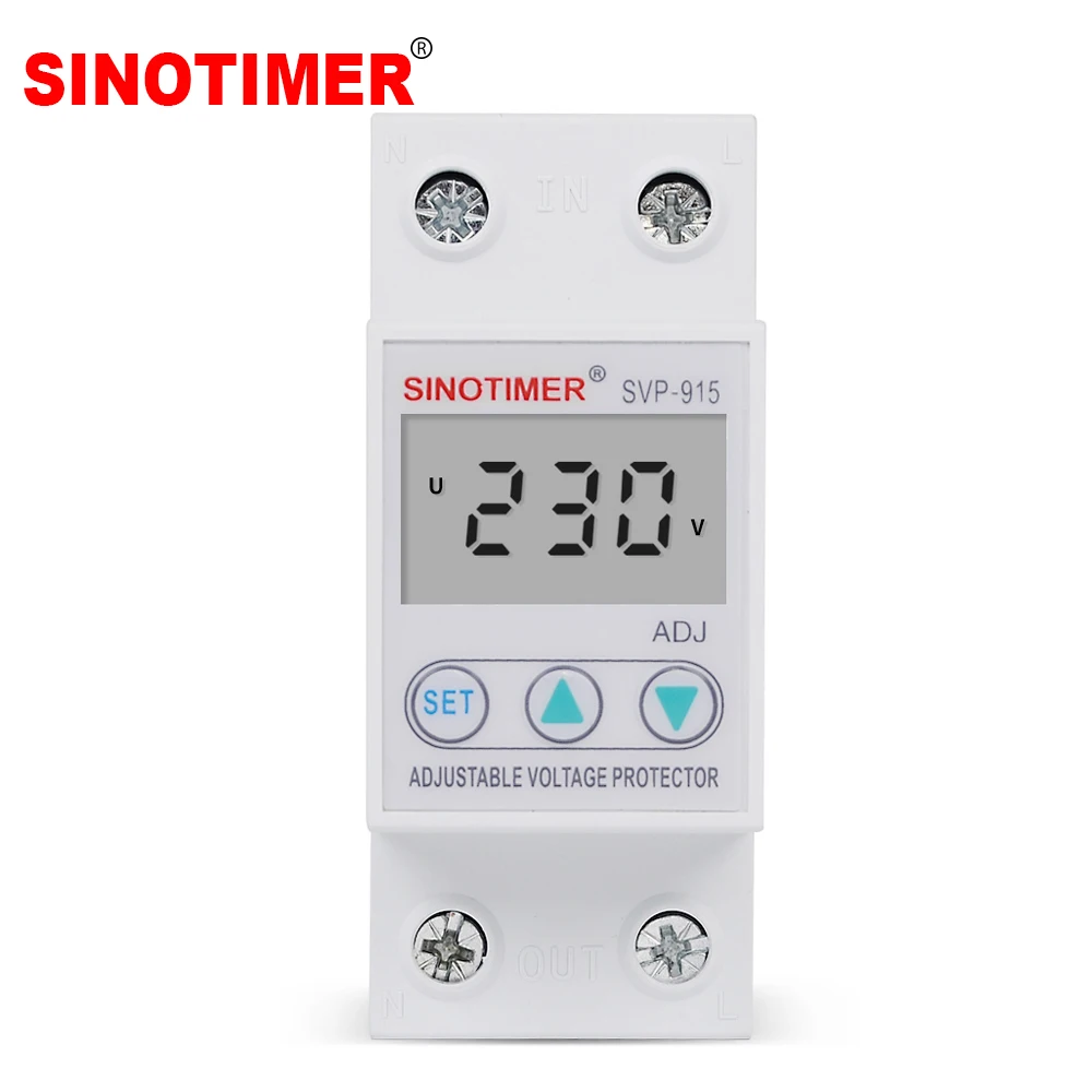 Definição do Protetor de Tensão do Trilho do Ruído Relé Proteção do Agregado Familiar Ajustável Display Lcd Preço de Fábrica 63a 220v Alta