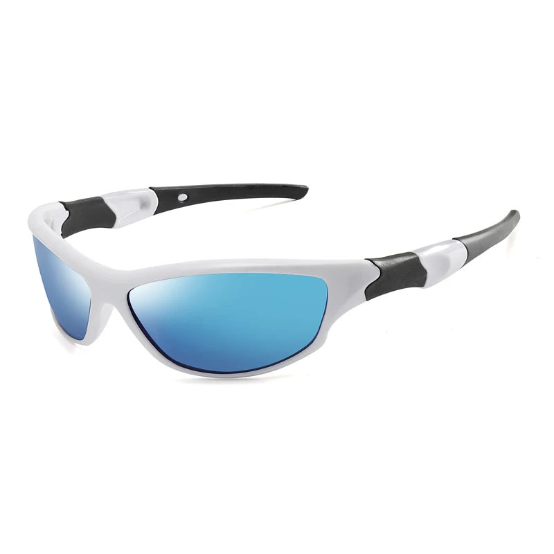 Длинные мужские и женские поляризационные солнцезащитные очки, мужские солнцезащитные очки с HD линзами, безопасные очки для вождения, уличные очки KP1036 - Цвет линз: White Blue