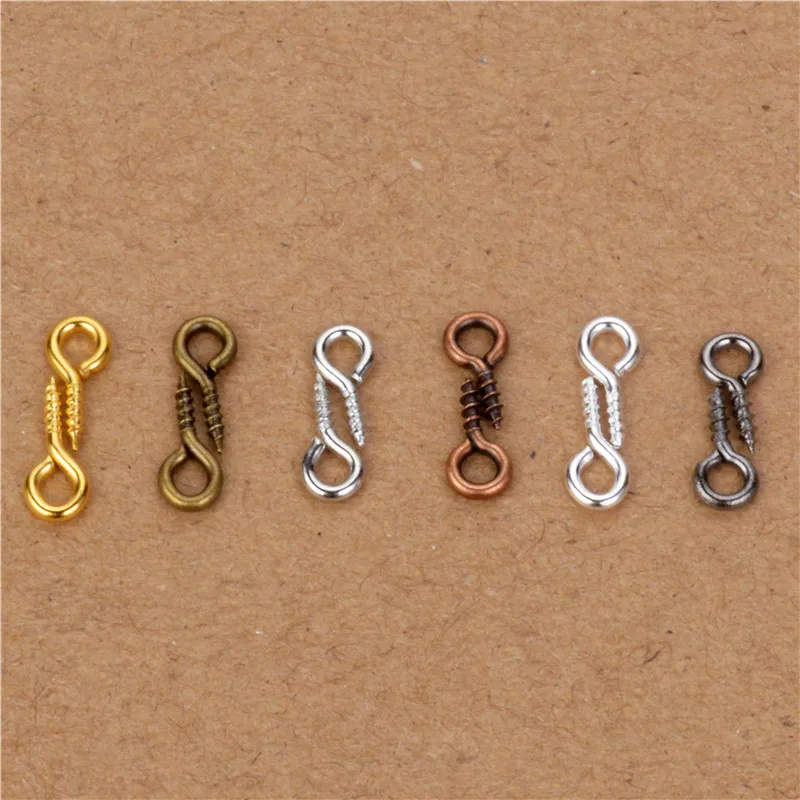 

200ps 4x9mm Mini Eye Pins Eyepins Hooks Eyelets Screw Threaded Metal Jewelry Pendant Clasps DIY Jewelry Making Accessories