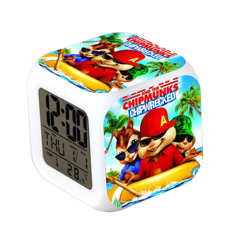 

Alvin and the Chipmunks The Road Chip LED Digital alarm clock reloj despertador Alvin/Theodore/Simon reveil enfant Gift Toys