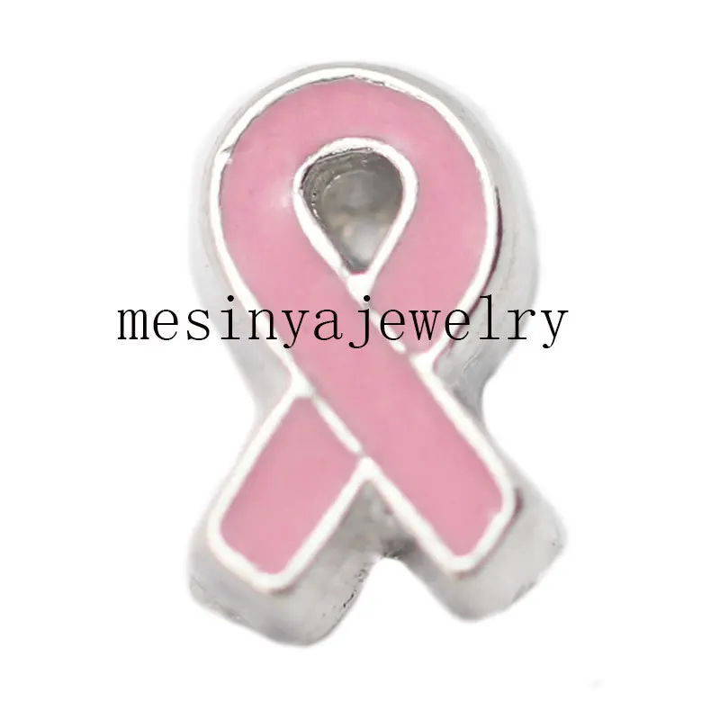 

10pcs Pink Ribbon Custom Floating Charms for Glass Locket