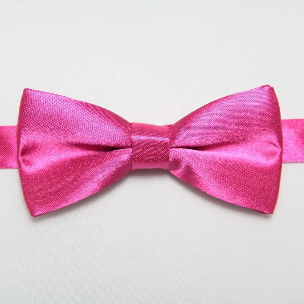 HOOYI/ модный однотонный галстук-бабочка для мальчиков, Детские вечерние свадебные галстуки-бабочки, 28 цветов - Цвет: Розово-красный