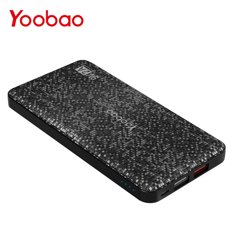 

Yoobao Q12 12000mAh Quick Charge 3.0 Power Bank Ultra Thin Portable Charger Dual USB Powerbank For for Samsung Xiaomi LG Huawei