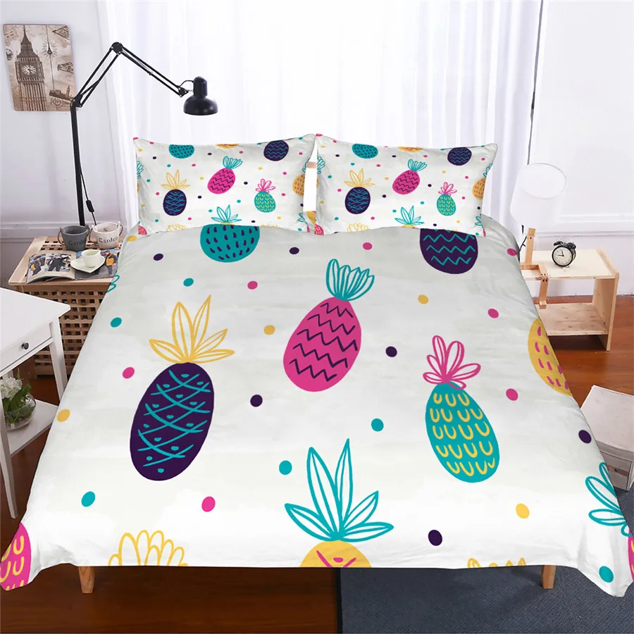 

Bedding Set 3D Printed Duvet Cover Bed Set Pineapple Home Textiles for Adults Lifelike Bedclothes with Pillowcase #BL02