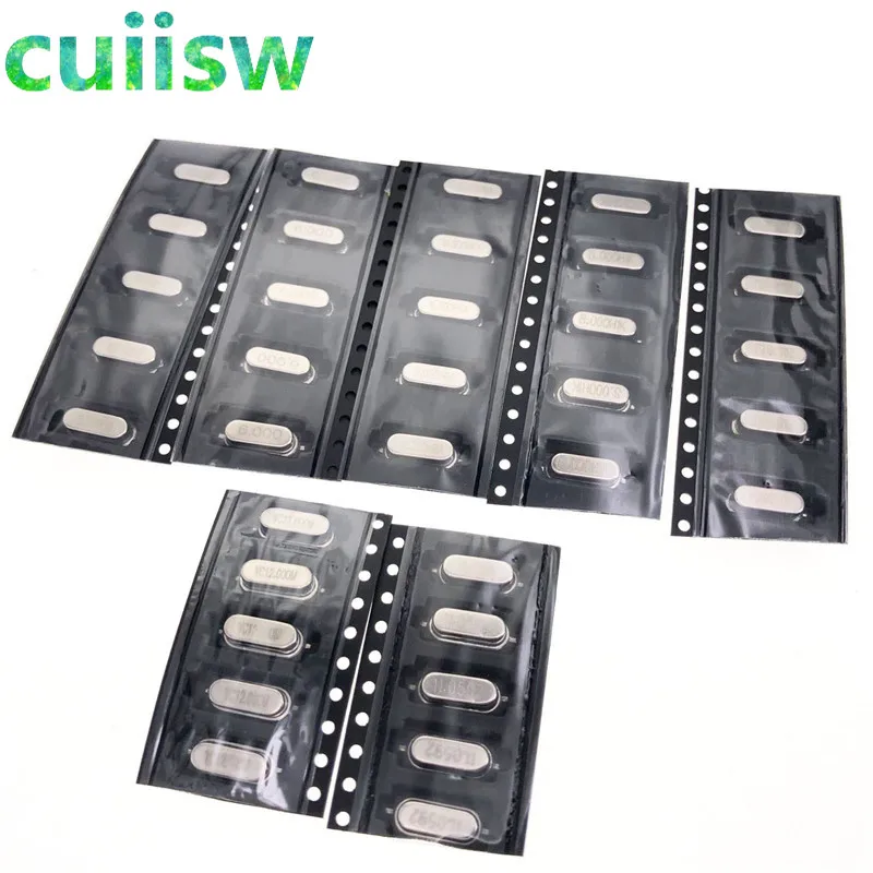 Кристаллы SMD 35 шт. 6 МГц 8 10 12 16 20 11 0592 49SMD комплект кристаллов для осциллятора 5