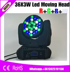 4 шт./лот луч мыть moving head 36x3 Вт переменчивый цвет RGB/этап светодиодный перемещение головы