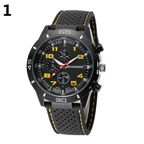

Popular Outdoor Design Men's Fashion Silicone Band Stainless Steel Analog Sport Quartz Wrist Watch NO181 5V6C