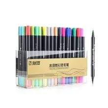 Премиум графический планшет для рисования манга чернила на водной основе двойной наконечник двойной НПВ кисть набросок маркер для белой доски, набор из 12/24/36/48/80 Цвета