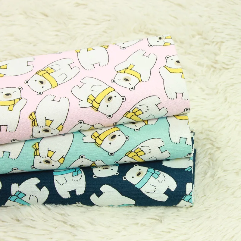 

half yard thicken cotton fabric cartoon cute bear print handmade DIY mouth gold package bag garment cloth 100% cotton T571