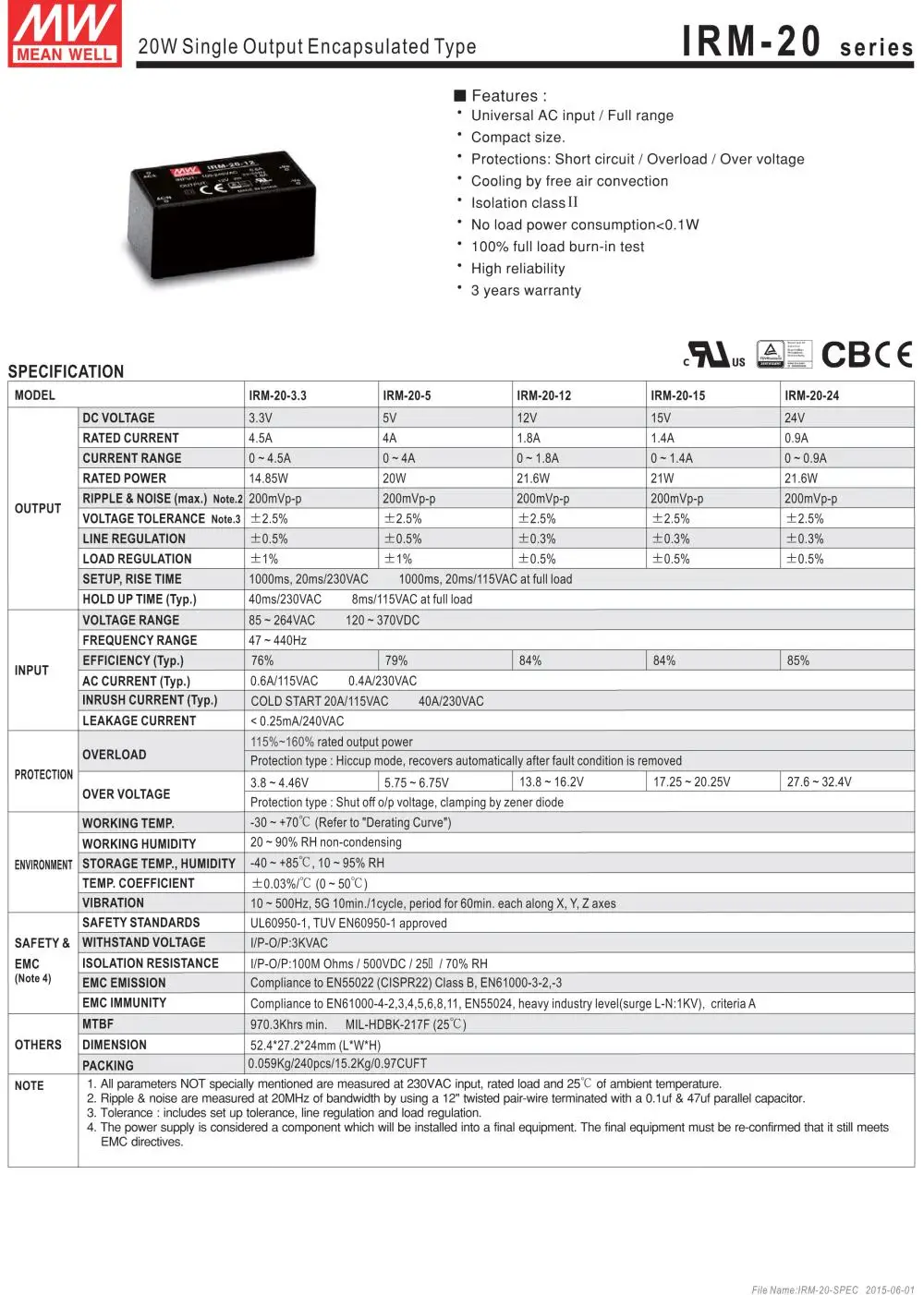 Цена товара MEAN WELL! IRM-20-5 5V 4A meanwell IRM-20 5V 20 Вт один Выход инкапсулированный Тип