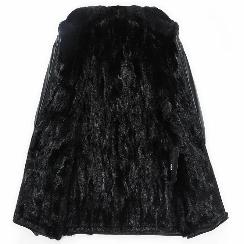 Мужская шуба из натуральной кожи AYUNSUE короткая меха норки на зиму 2019 Chaqueta Cuero Hombre