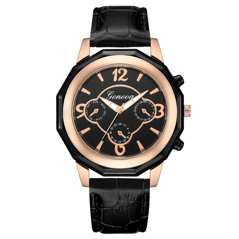 Fashion Women Leather Casual Watch Luxury Analog Quartz Crystal Wristwatch Fashion Women Leather Casual Watch Luxury Analog Quartz Crystal Wristwatch