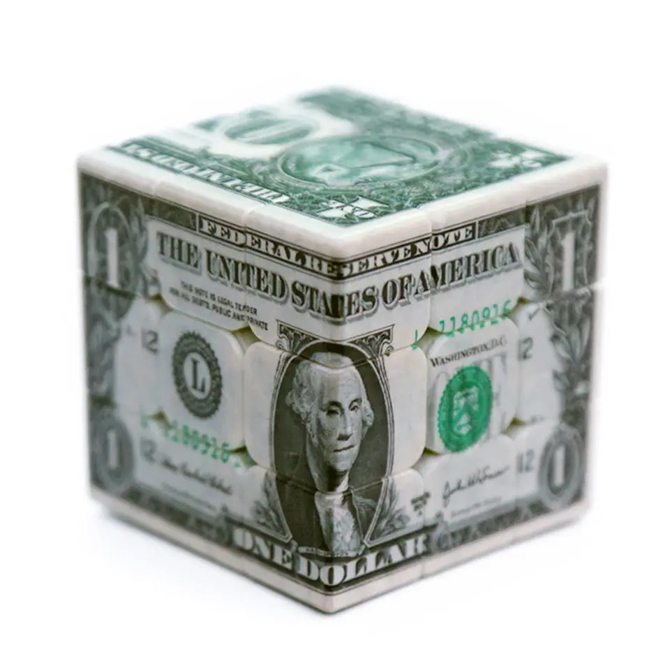 

3x3 Cube UV Printing Dollar Pattern 3x3x3 Magic Cube 3Layers Speed Cube Professional Puzzle Toys For Children Kids Gift Toy