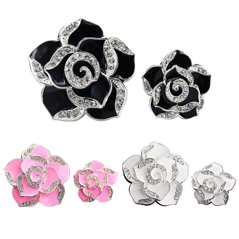 

2Pcs Car Ornament Camellia Perfume Clip Air Freshener Auto Air Condition Vent Perfume Flower Decoration